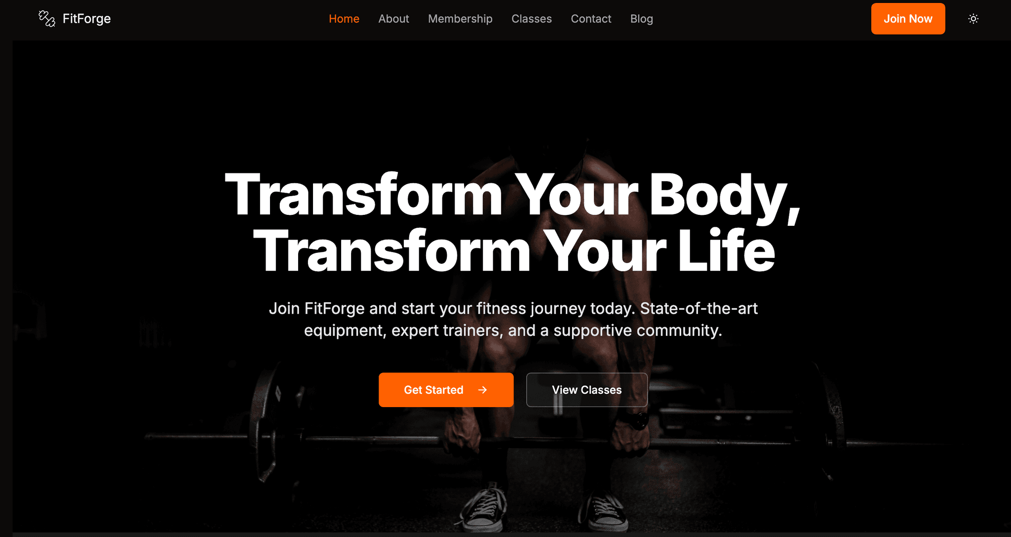 Gym Website - Project screenshot showcasing the design and functionality