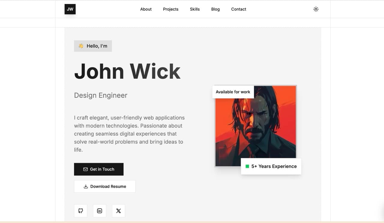 Pfolio - A Portfolio Template - Project screenshot showcasing the design and functionality