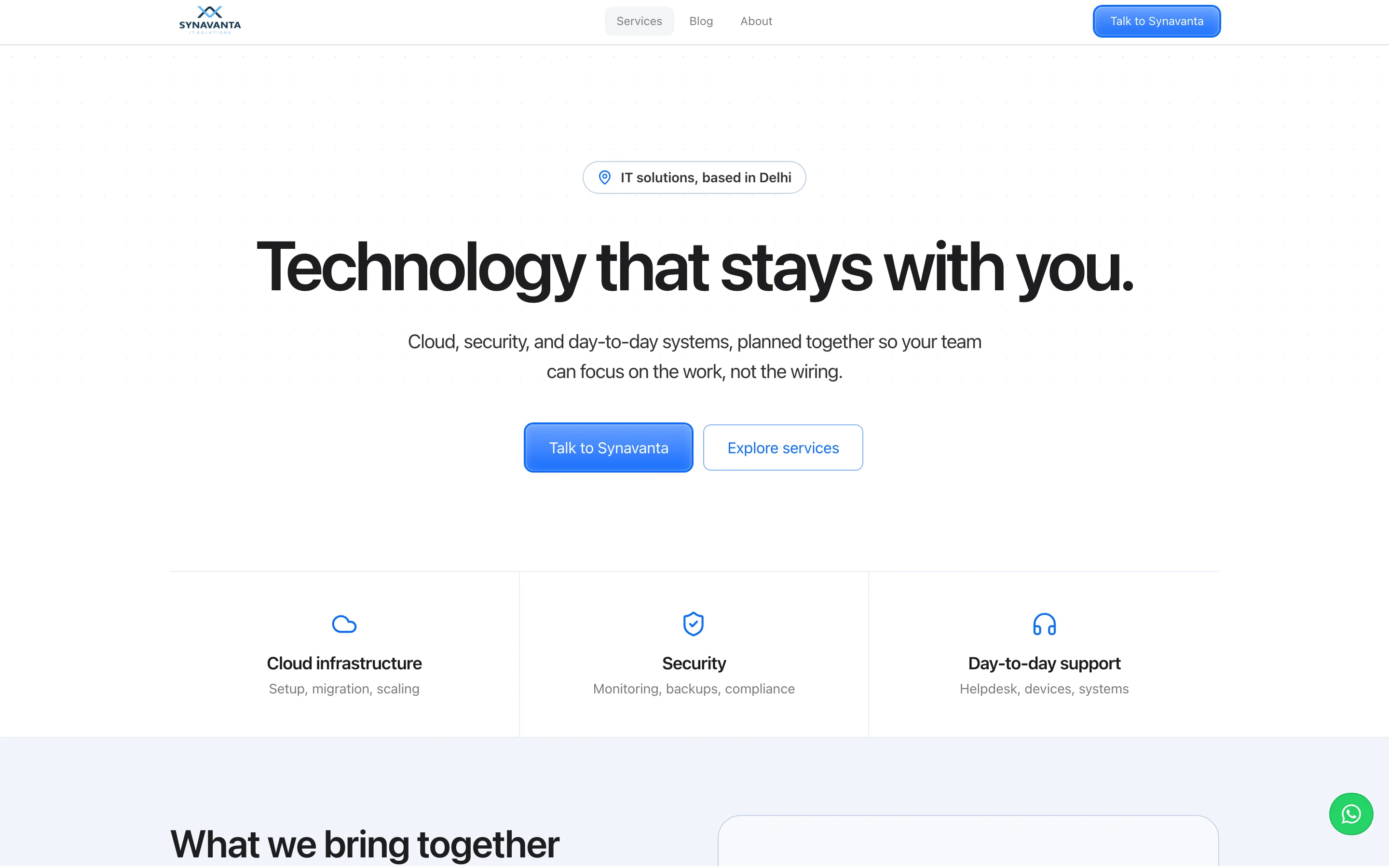 Synavanta website preview